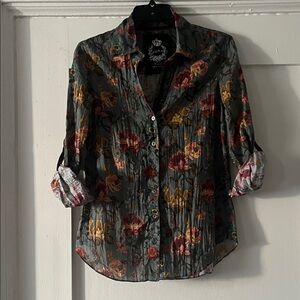 Cino Floral Button-Down Shirt with Vibrant Accents